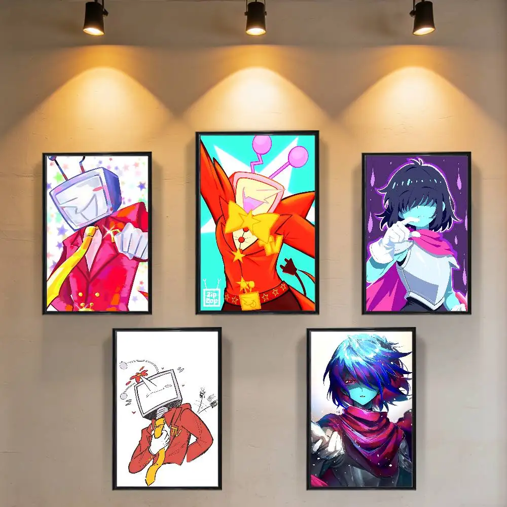 Dark Destiny Kris Deltarune Tenna Poster Trendy Wall Art For Coffee Office Bar Decoration Best Good Sticker Printed On PP Paper