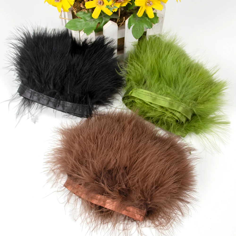 1Meter Marabou Feathers Fringe Trim 8-10CM for Needlework and Handicrafts Feather Dress Accessories Plumes Fringes for Clothes