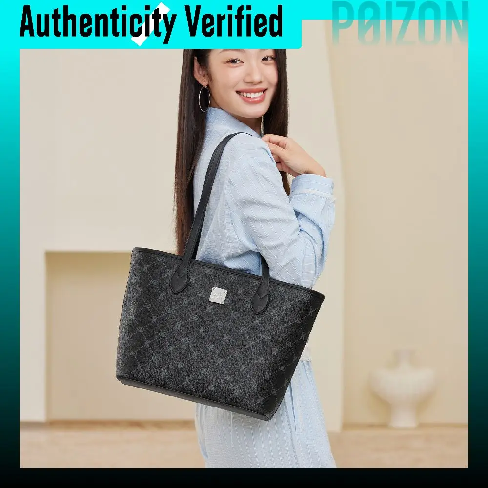 Kappa Matte Leather Handbag, Shoulder Bag Medium Women's Versatile Black K0F68BD23AE-990P