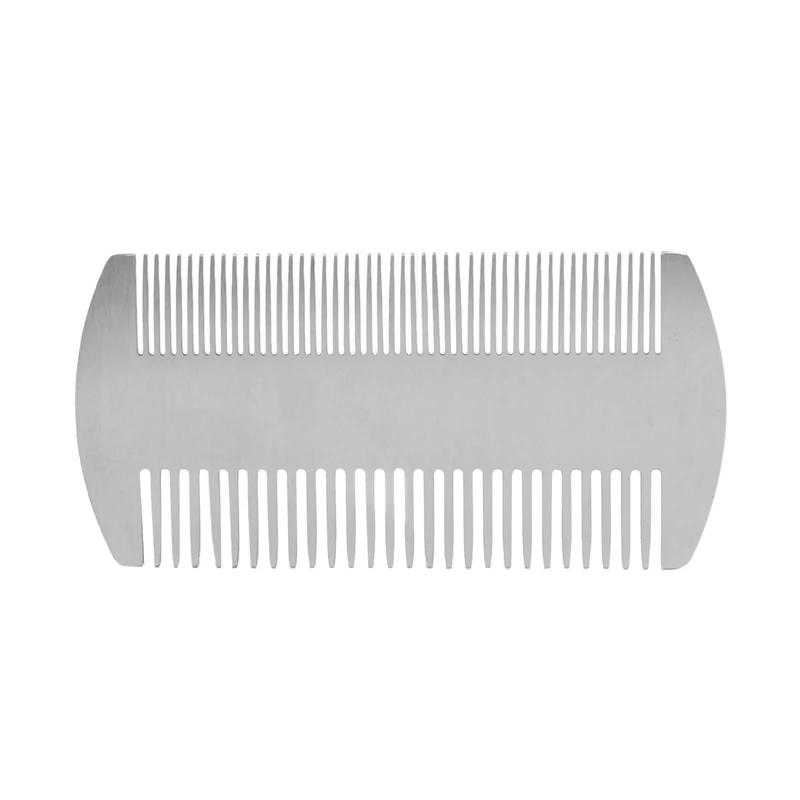 Dual Action Stainless Steel Edc Credit Card Size Comb Wallet Comb Pocket Comb Anti-Static Hair Comb Beard Mustache Comb For Man