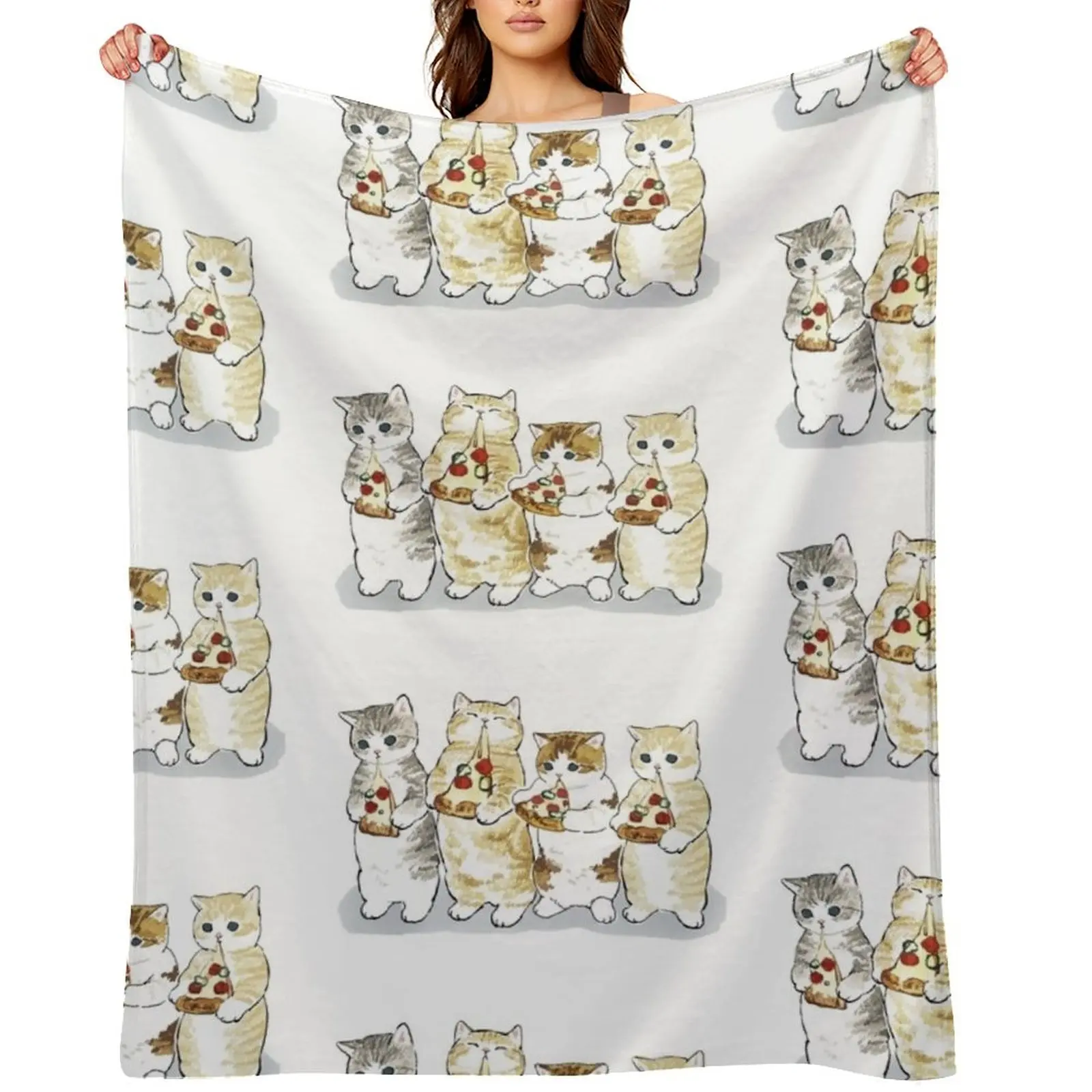 

Mofu Sand kawaii drawings tshirt- mofu sand cute pizza huts sticker Throw Blanket Decorative Beds cosplay anime manga Blankets