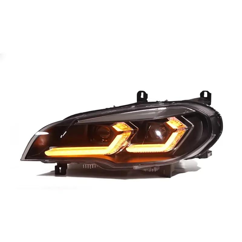 Plug and Play Projector Turn Signal High Beam Front LED Pair DRL Upgrade for X5 E70 2007-2013