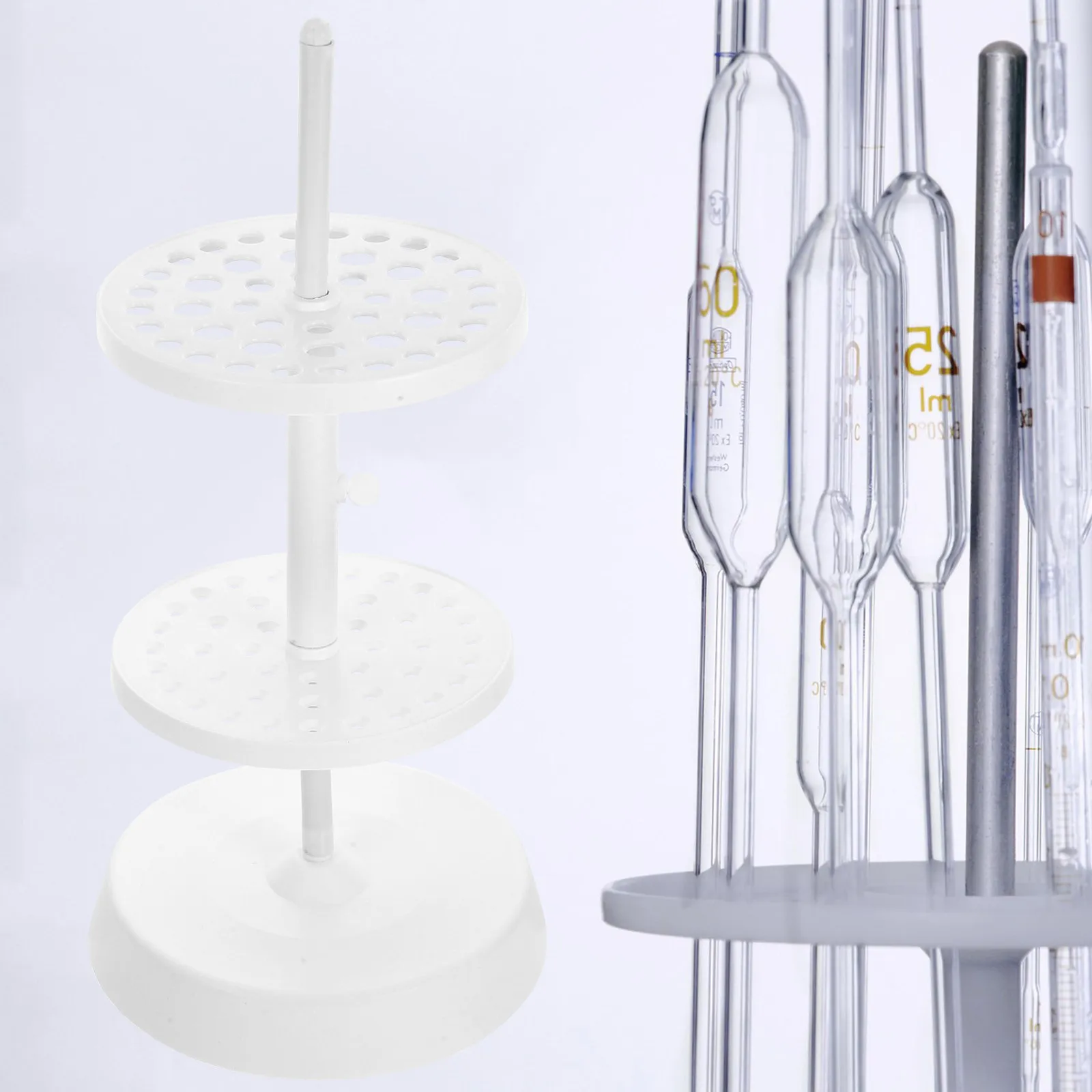 Plastic Pipette Round Stand Holder Laboratory Vertical Pipette Bracket Graduated Rack Lab Equipment Rack Multipurpose Holder