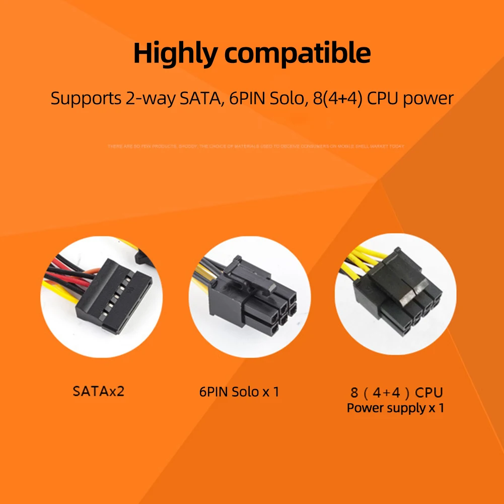 

Computer Power Supply Silent Gaming PC Power Supply Dual 6Pin Power Supply Module Six Protection for Desktop PC for Computer