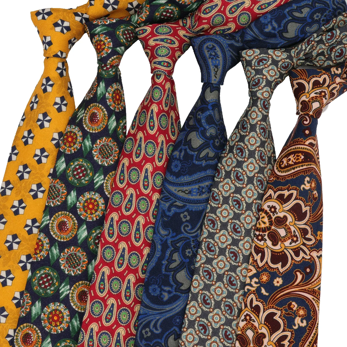 

Korean Men' Elegant Wool Print Ties For Men Gifts Top Clothes Accessories Wedding Fashion Paisley Designer Collar Large Neck Tie