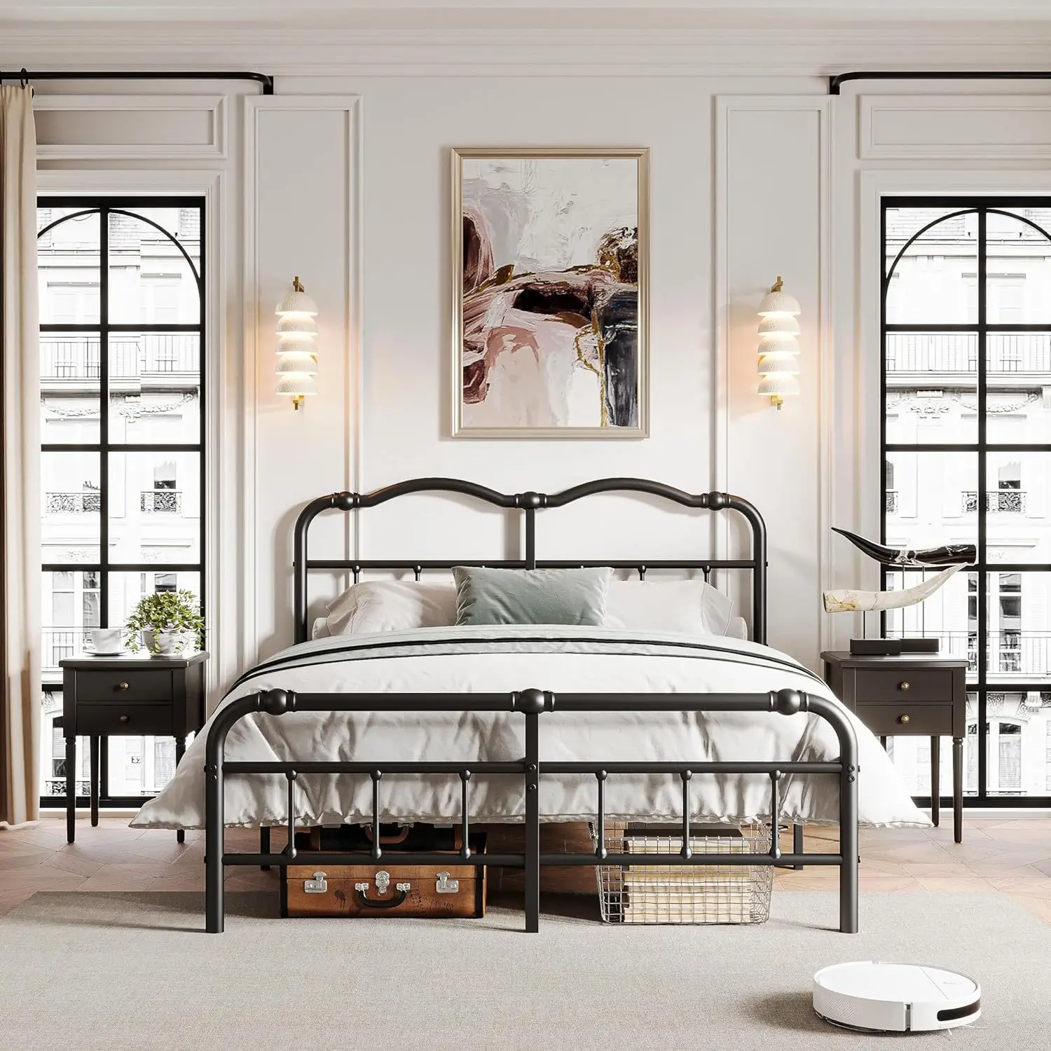 Double bed Noise-free iron frame bed Master bedroom Queen bed