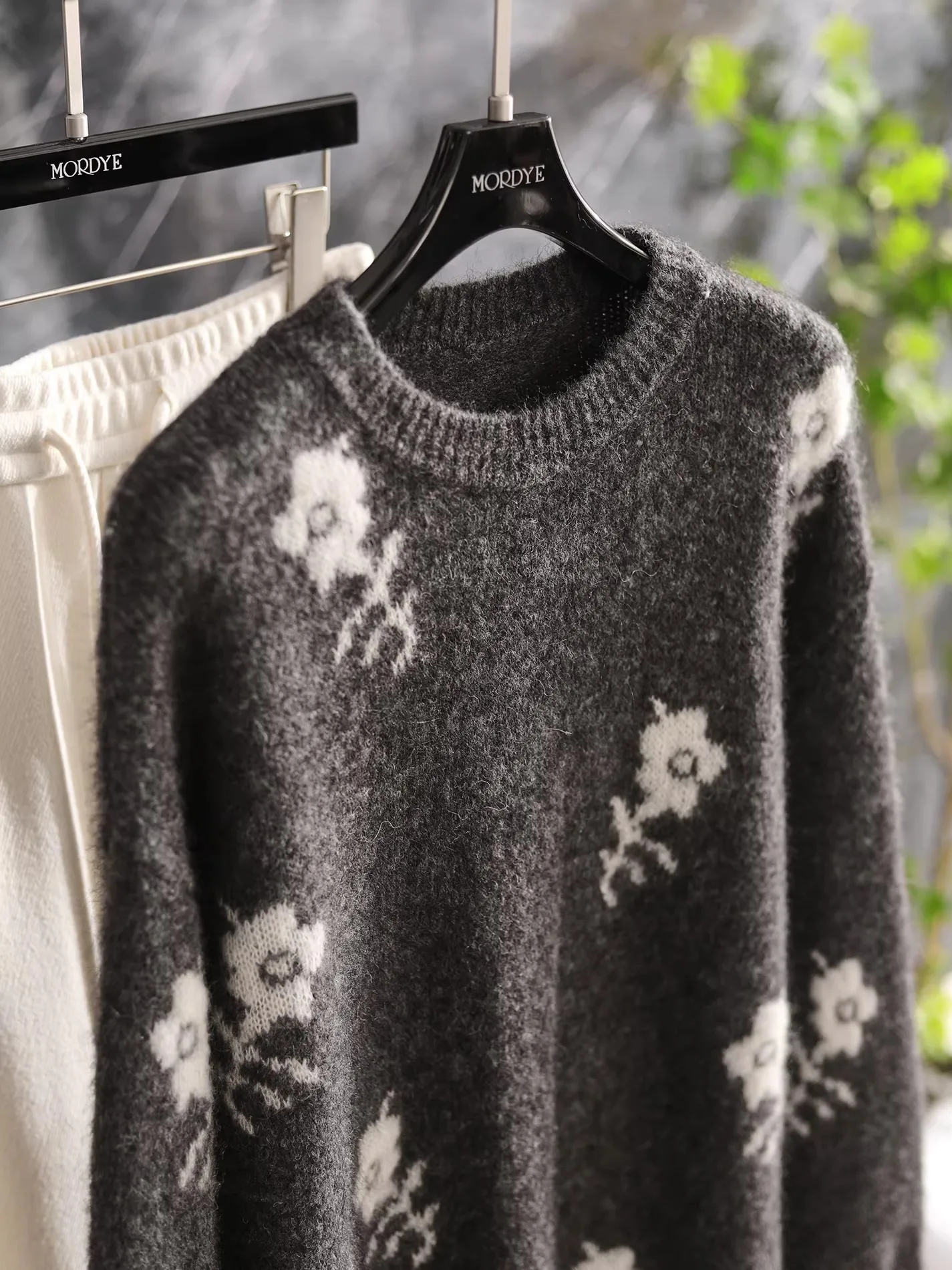 

Seoul Brand ey Daisy Embroidered Alpaca Wool Loose Knitted Sweater Soft Vintage Sle Women's Faion Winter Warm