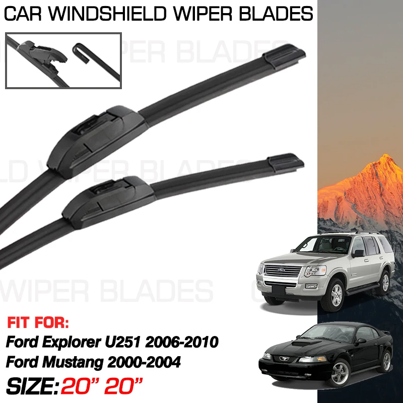 2x Car Wiper Blades For Ford Explorer U251 MK2 2006-2010 2009 2008 2007 Ford Mustang 2000-2004 2001 Accessories Front Windshield