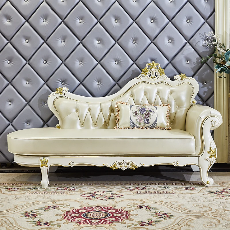 Designerska drewniana sofa Krzesło Unikalna poduszka Luksusowe pufy Sofy do salonu Rozkładana skóra Nordic Canape Salon Meble domowe