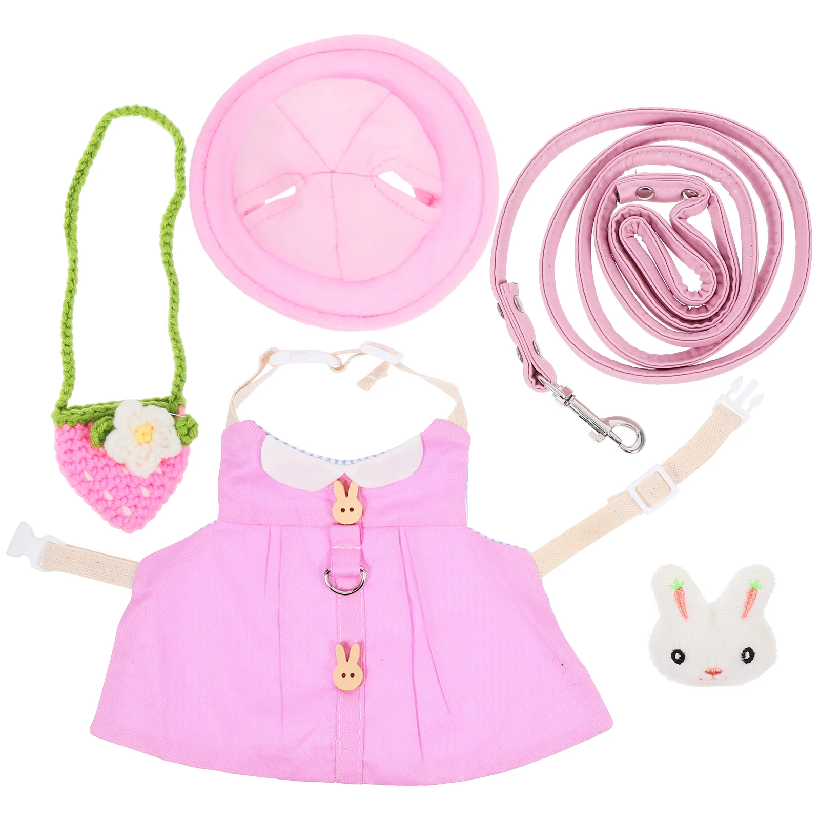 

Pet Rabbit Clothes Small Animal Harness Ferret Leash Kitten Adjustable Set Hamster Bunny Clothes Set for Small Pets Guinea Pig