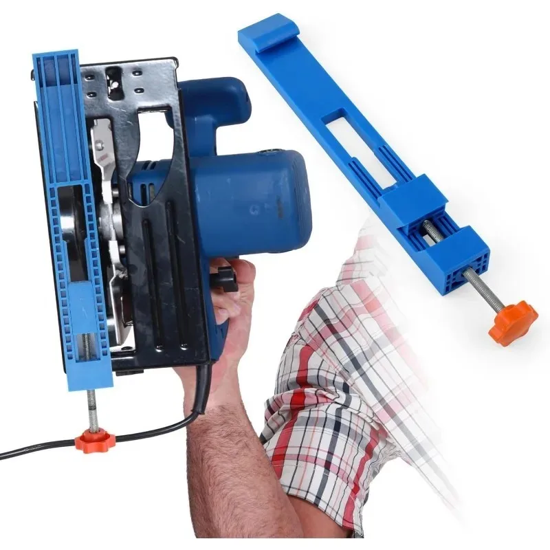 Morsetto per sega circolare guidata al laser Posizionamento regolabile Piastra di base Utensile da taglio per bordi per la lavorazione del legno Fresatura Precisione Fai da te