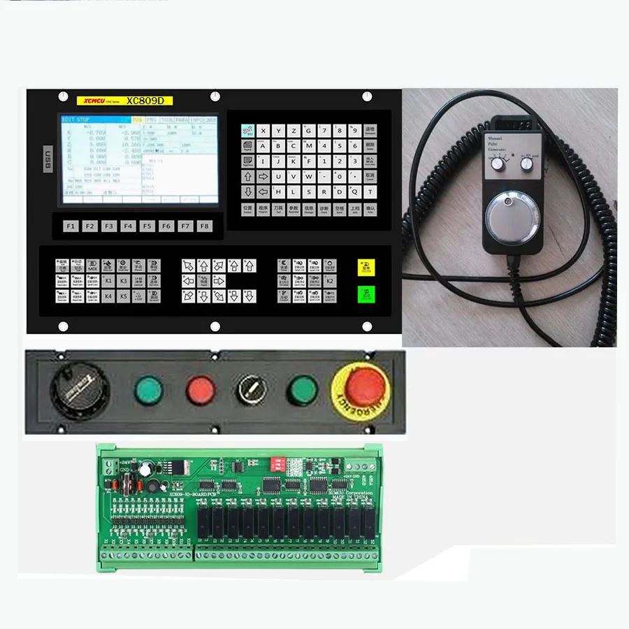 CNC system controller XC809D 3axis 4axis 5axis 6axis+engraving machine handwheel, IQ adapter board