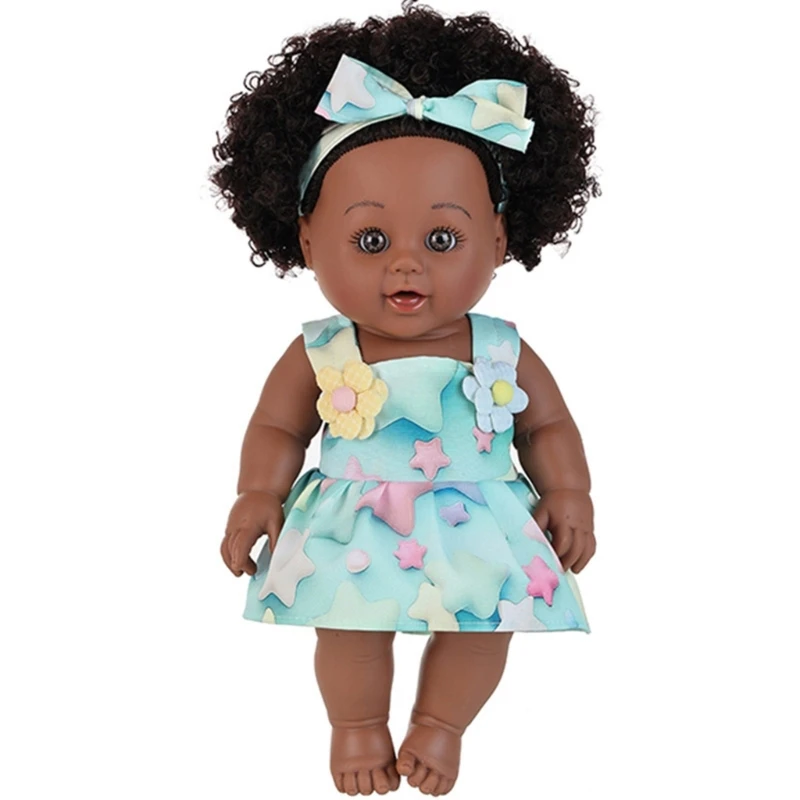 G2TE Afro Frisur schwarze für Kinder und Sammler 12inch Safe Reborns Babypuppe