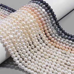 Real Natural Freshwater Cultured White Black Champagne Purple Gray Pearls Beads 7-8 mm Loose Pearl Beads For Jewelry Making DIY