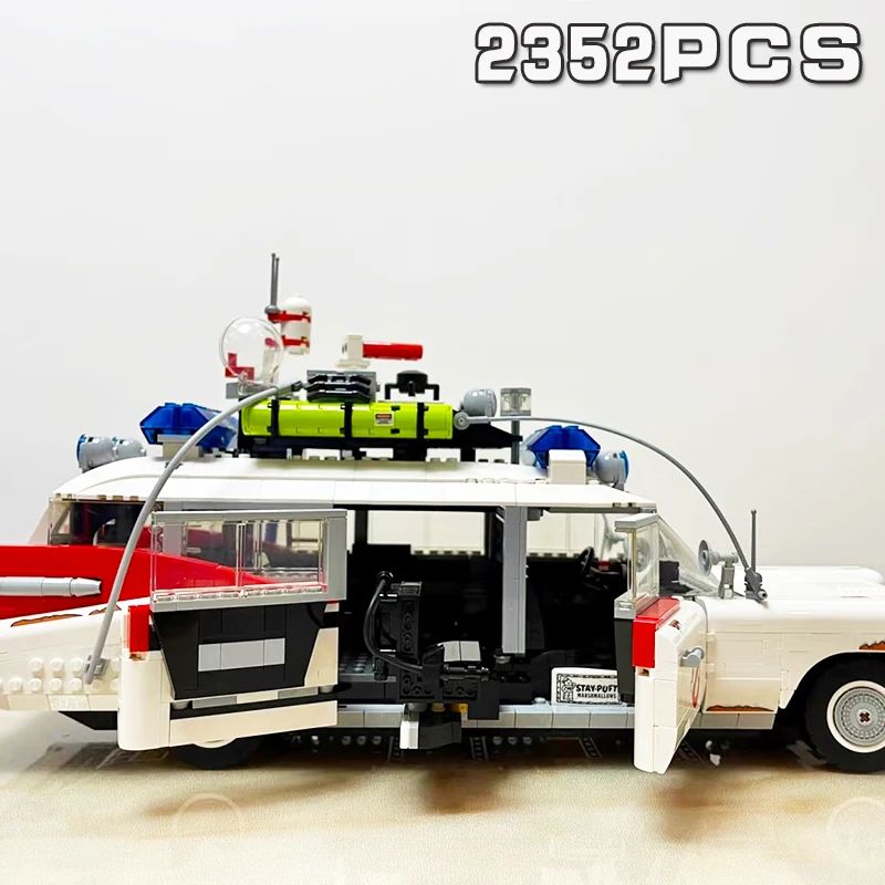 Em estoque ghostbuster Ecto-1 blocos de construção modelo carro moc tijolos exibição para crianças adultos brinquedos halloween presentes natal