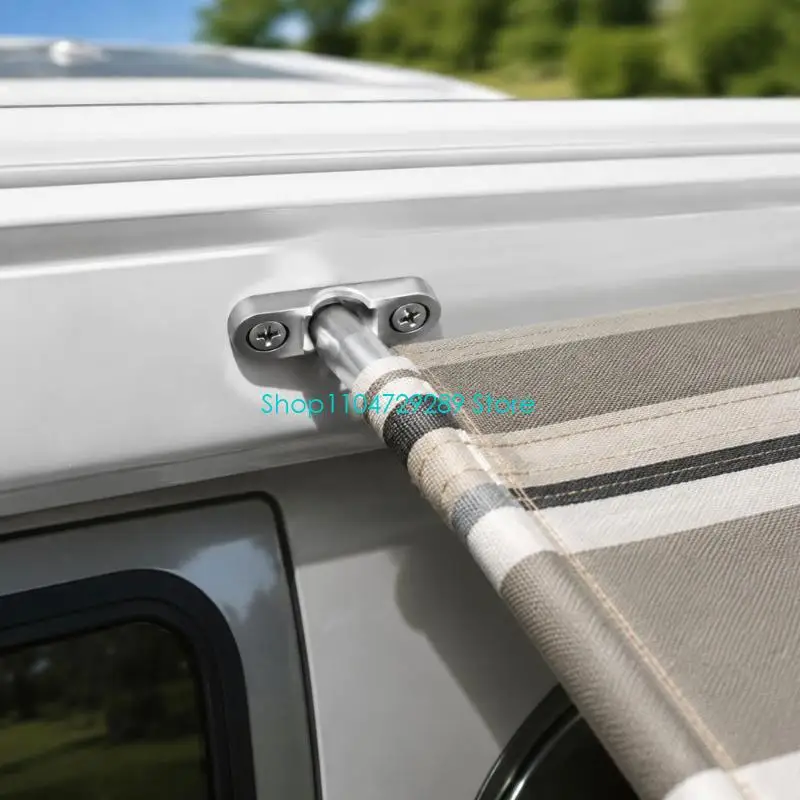D8KE Motorhome Shade Curtain Bracket Clip Wall Eyelets for Awning Hardware, Stainless Steel Tent Awning Eyelets