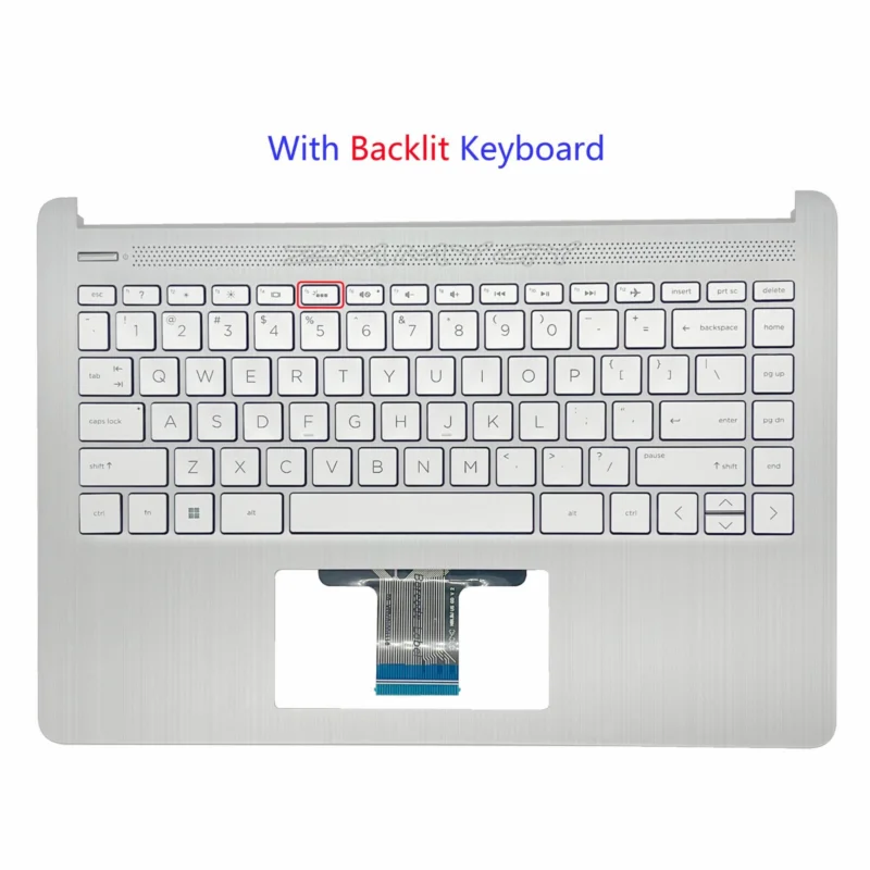 

Palmrest For HP 14-DQ 14T-DQ 14S-DQ 14-FQ Backlit US Keyboard L88206-001 Silver