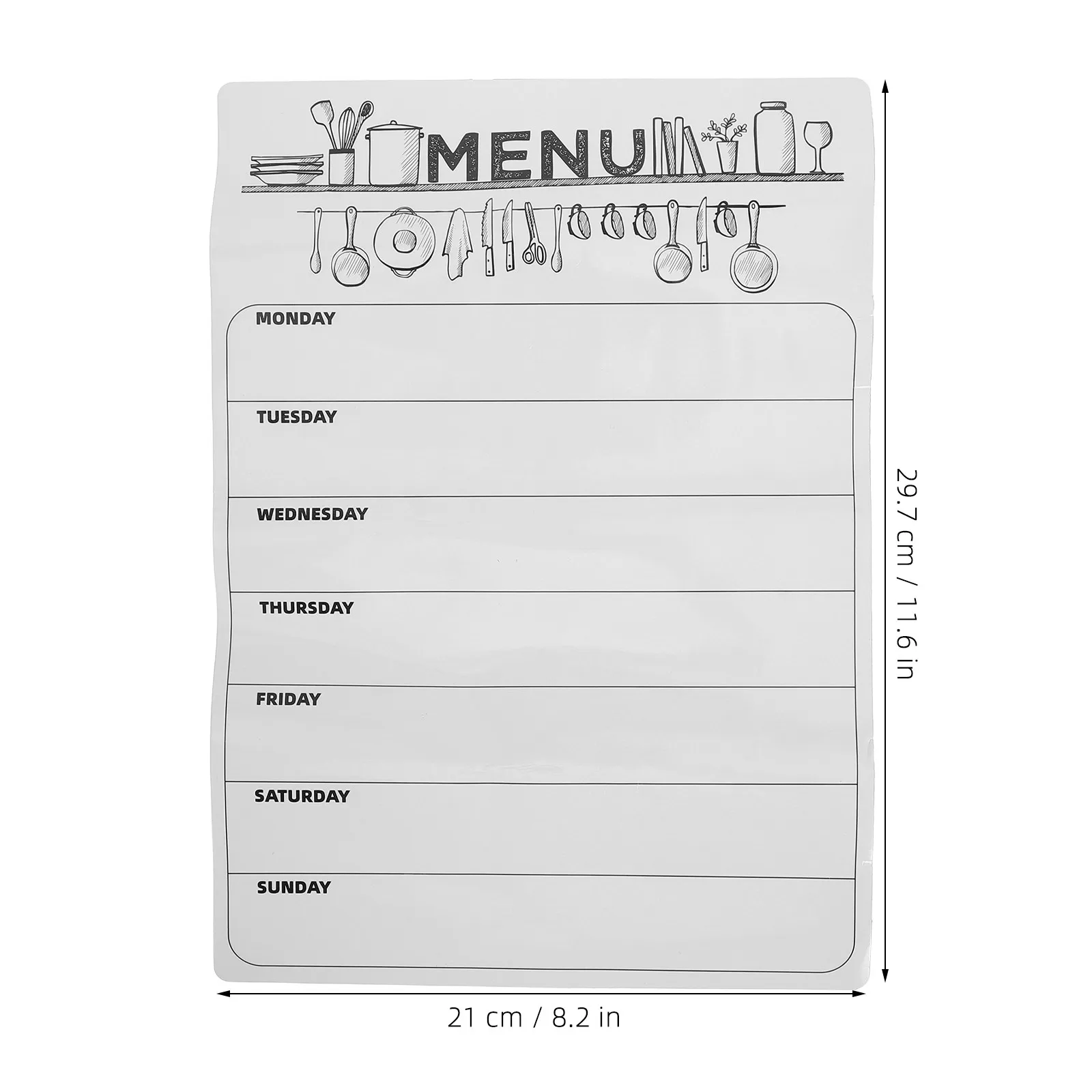 Magnetic Weekly Meal Planner for Fridge A4 Dry Erase Board Organizer Shopping List Pad Kitchen Meal Planning Notepad