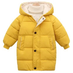 Baby Girls Winter Clothing Kids Long Coats Casual Fashion Hooded Warm Thick Jacket Toddler Boy Outfits Children Clothes BC294