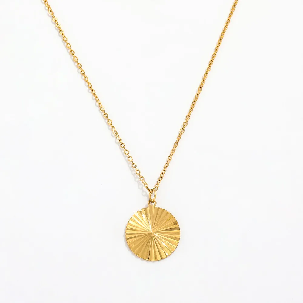 Joolim Costume Jewelry Pvd Plated Finish Wholesale Ready To Ship Dainty Classic Round Shape Pendant Necklace for Women