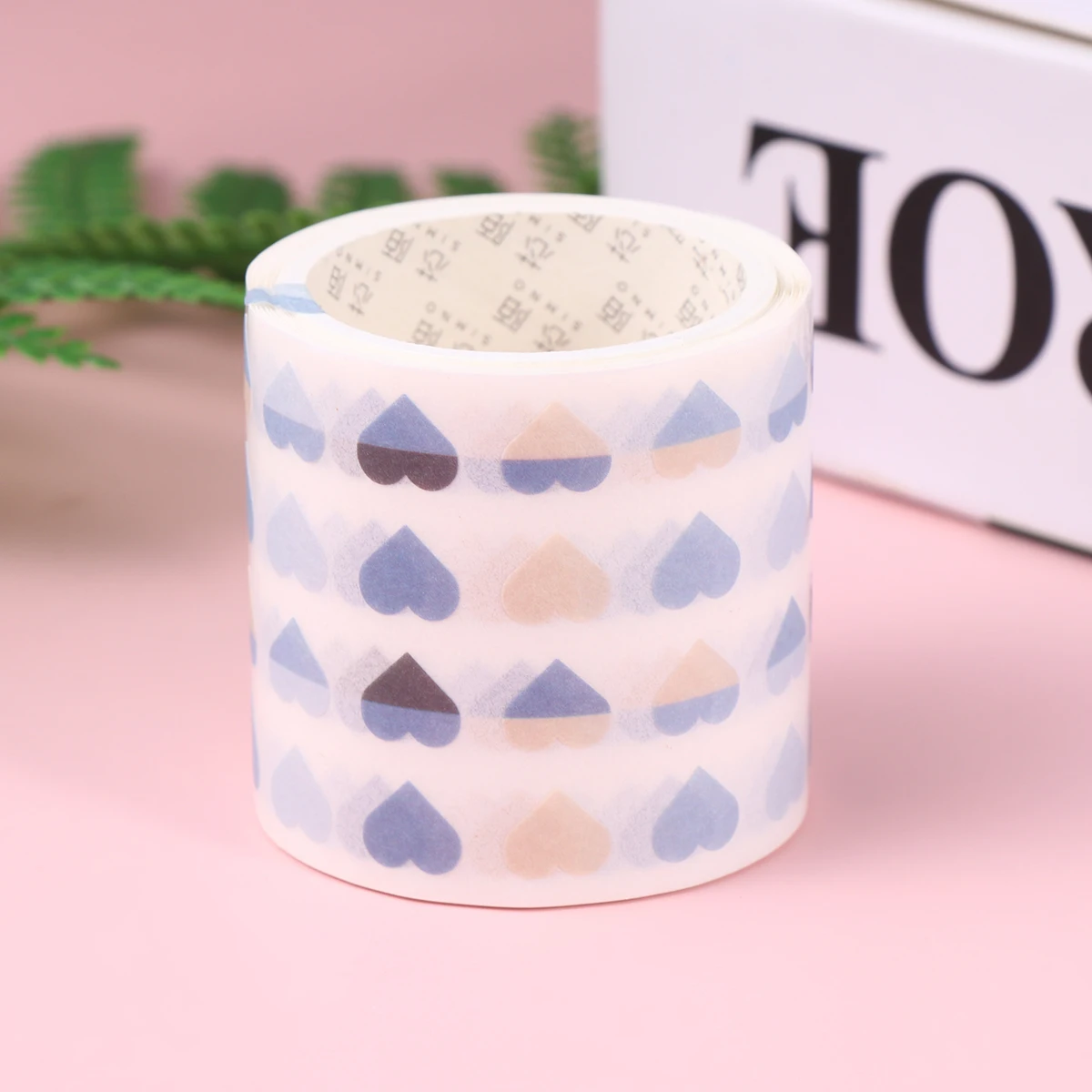 

2pcs Washi Tape Coil For Planner Sticker Journal Bookmark Eco-Friendly Paper Band Light Blue Color Durable Adhesive