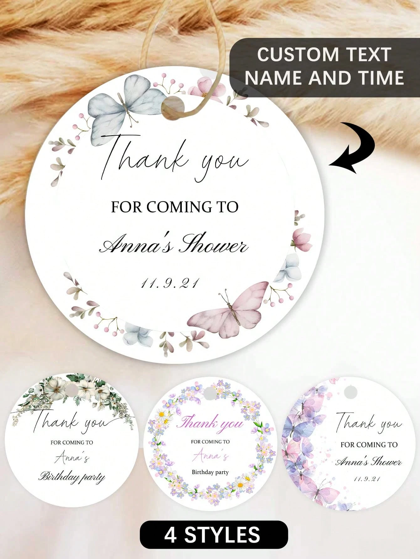 

Personalized Gift Tags Custom Round Labels 4 Styles With String 33IN 7.67.6CM Reusable Colorful For Him Her Dad Mom Party Access