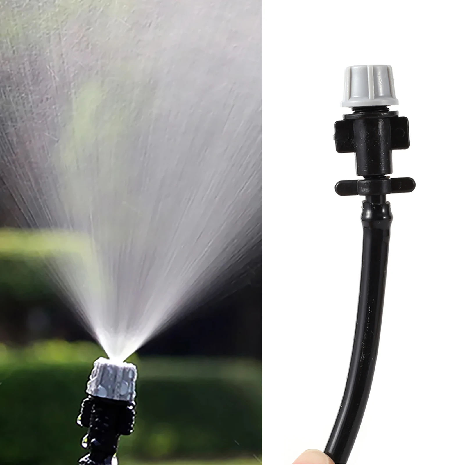 20/50/100Pcs Adjustable Grey Misting Nozzle Garden Irrigation 360° Atomization Sprinkler with 1/4