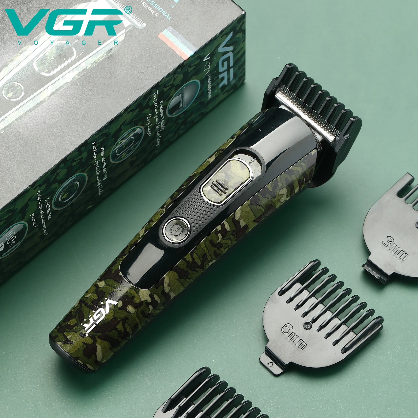 Vgr máquina de cortar cabelo máquina de corte de cabelo aparador de cabelo sem fio usb barbeiro profissional máquina de corte de cabelo barbeiro navalha V-271