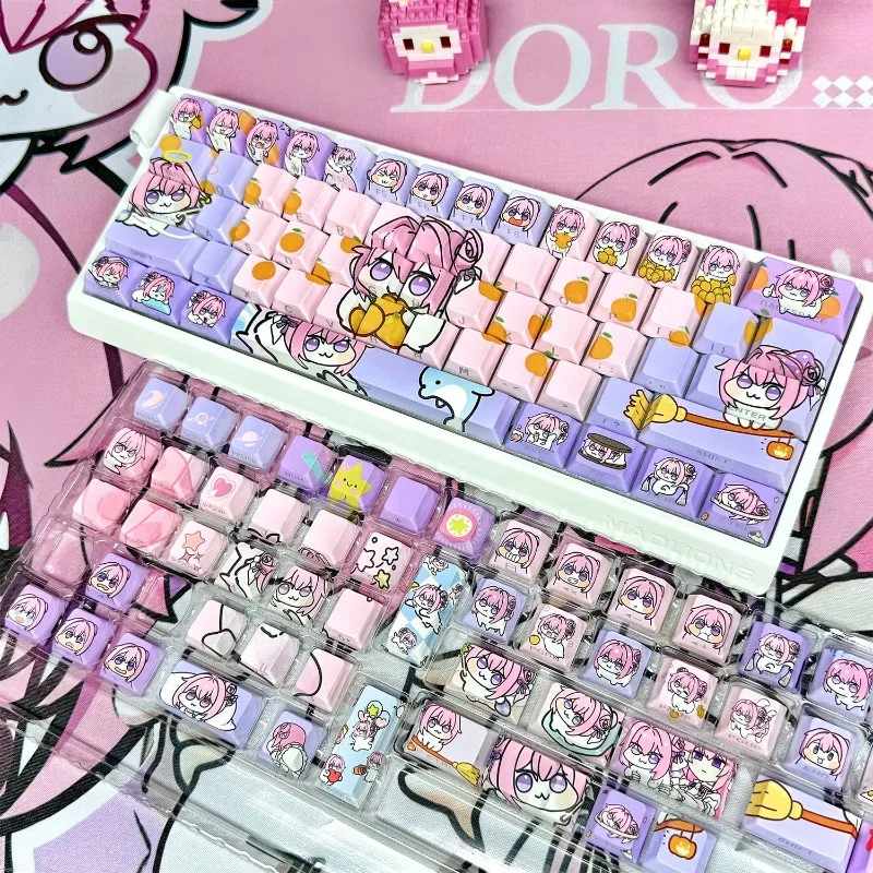 Doro Anime Keycaps 130 Key Mechanical Keyboard PBT Custom Cute Keycaps PC Gaming Keyboard Accessories Cartoon Gift Collection