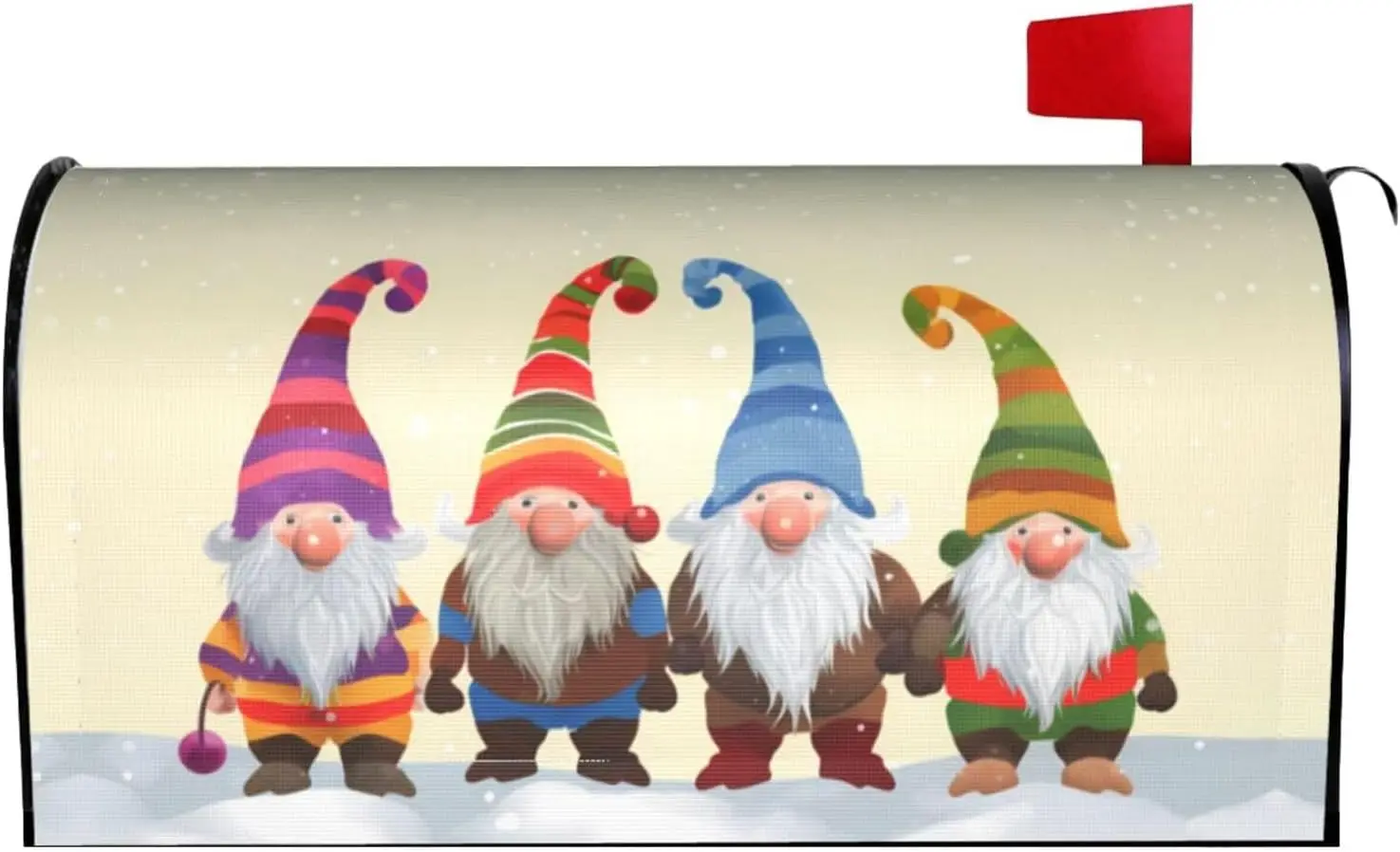 Christmas Snow Mailbox Cover Cute Gnomes Mailbox Covers Magnetic Mail Wraps Post Garden Decorations 21x18 Inch