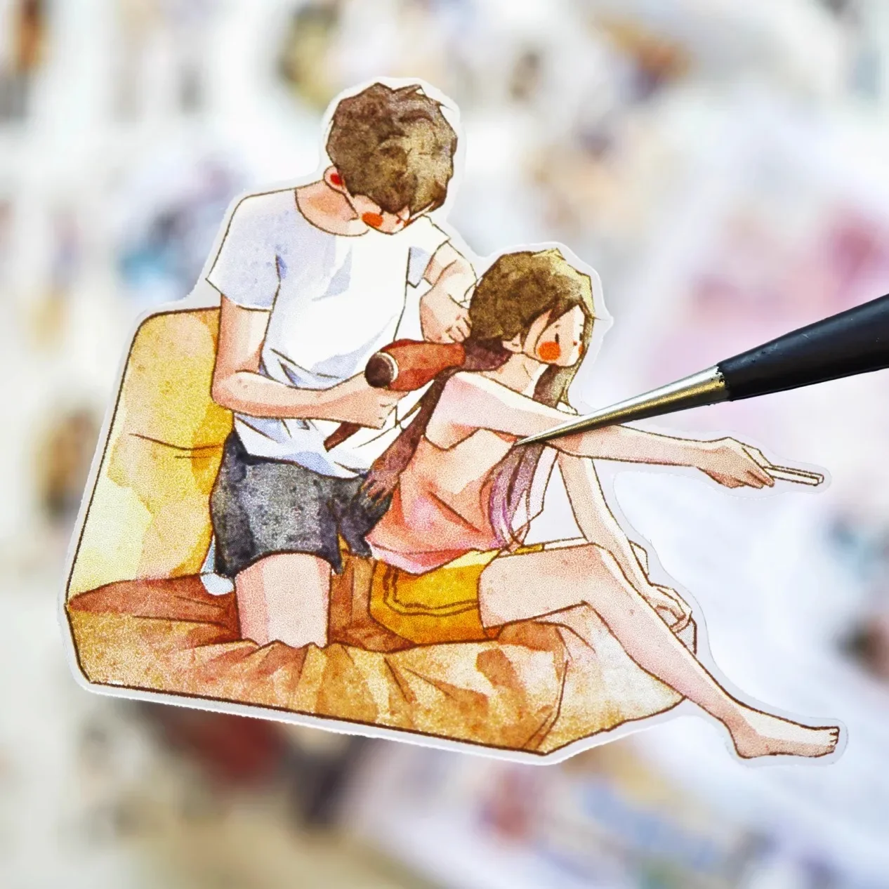 

Washi Pet Tape New "Small Moments" Healing Daily Characters Die Cutting Sticker