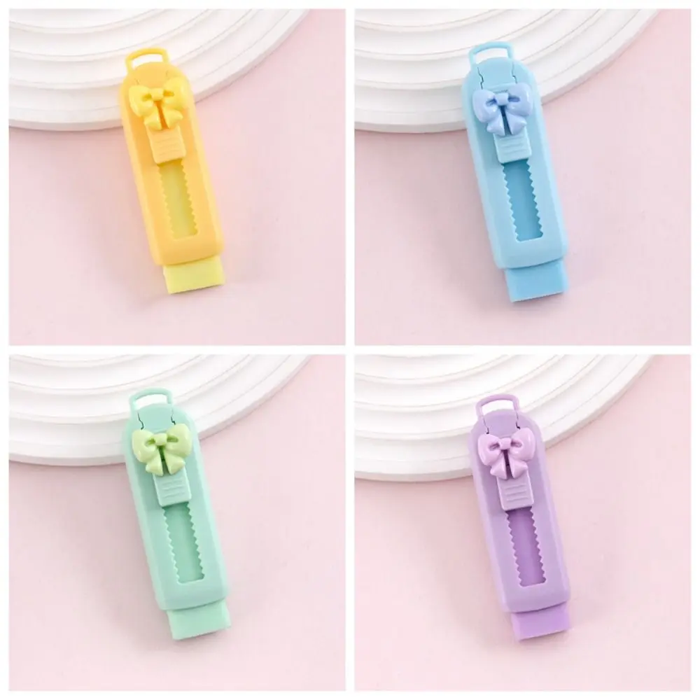 Portable Push-pull Eraser School Supplies Cute Cartoon Bow Rubber Sliding Solid Color Pencil Rubber Drawing