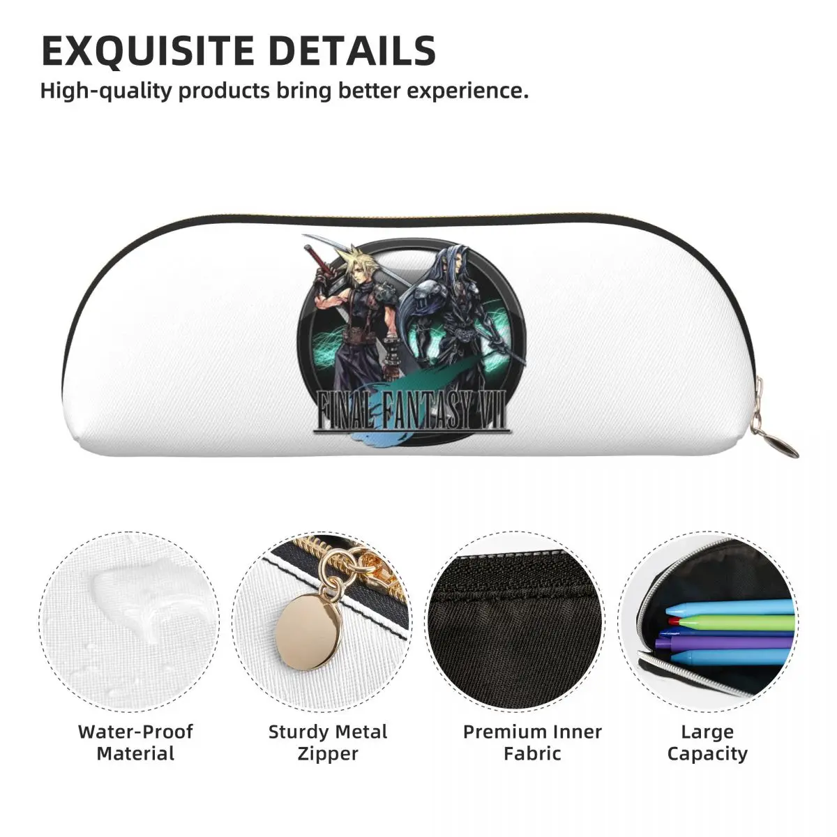 Cloud Sephiroth Final Fantasy VII Federmäppchen, Federmäppchen, Aufbewahrung, Schreibwaren, Stiftbox, Bleistiftbeutel für Jungen und Mädchen, Schule