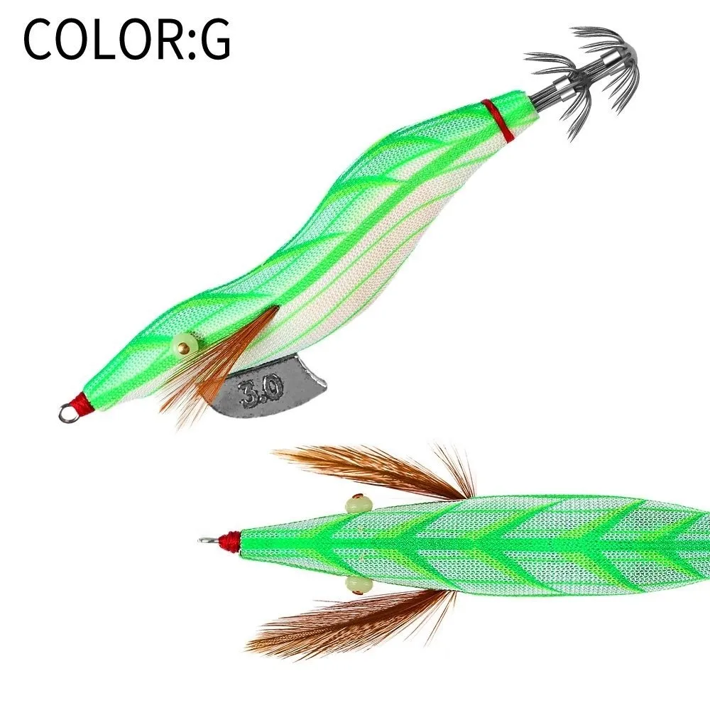 Egi 3.0 Hook Squid Bait 30g Weight Octopus Design Jigging Lures Wutong wood Cuttlefish Shape Slow Sinking Sea Fishing view 2