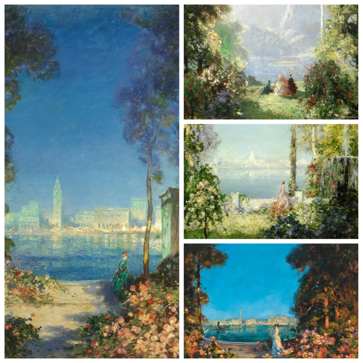 quebra-cabeca-vintage-impressionista-jardim-de-veneza-500-pecas-arte-paisagistica-italiana-presente-para-alivio-do-estresse
