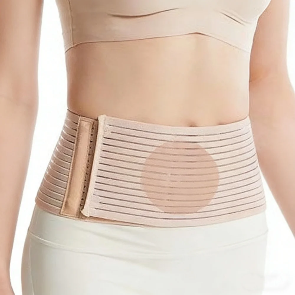1Pc Umbilical Navel Hernia Belt Supplies for Men and Women/Abdominal Care Support Binder with Pad Elastic Cotton Blend Fabric