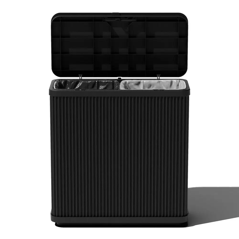 

Outdoor Trash Can with Lid – All-Weather Waste Bin for Patio, Pool, BBQs & Parties | Durable Dual Bag System up to 30 Gallons |