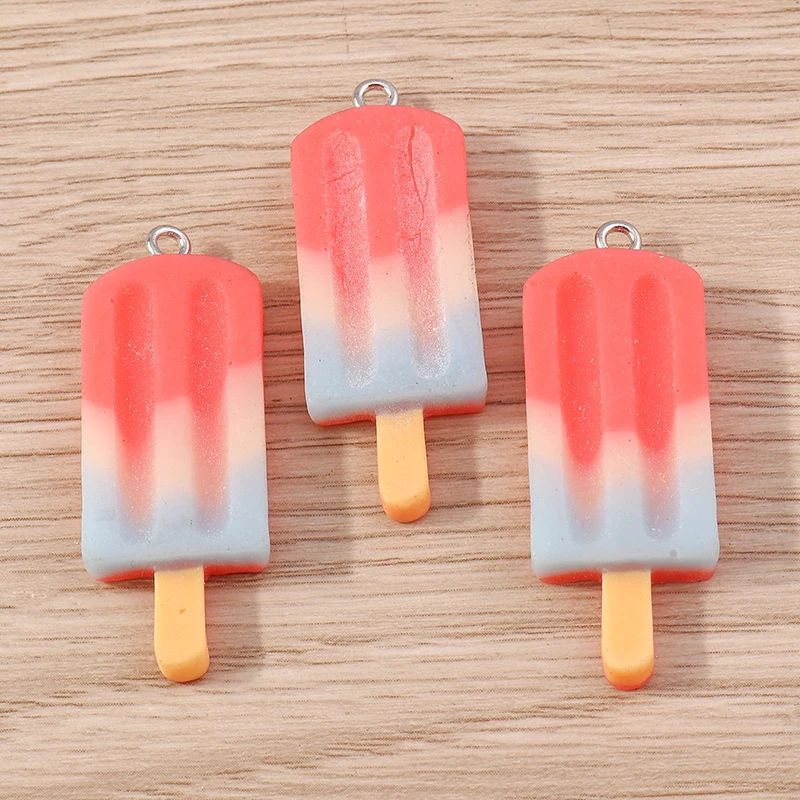 10 szt. 14x41mm Urocze, kolorowe zawieszki w kształcie lodów na patyku, idealne do tworzenia biżuterii, kolczyków, naszyjników i innych rękodzieł DIY.