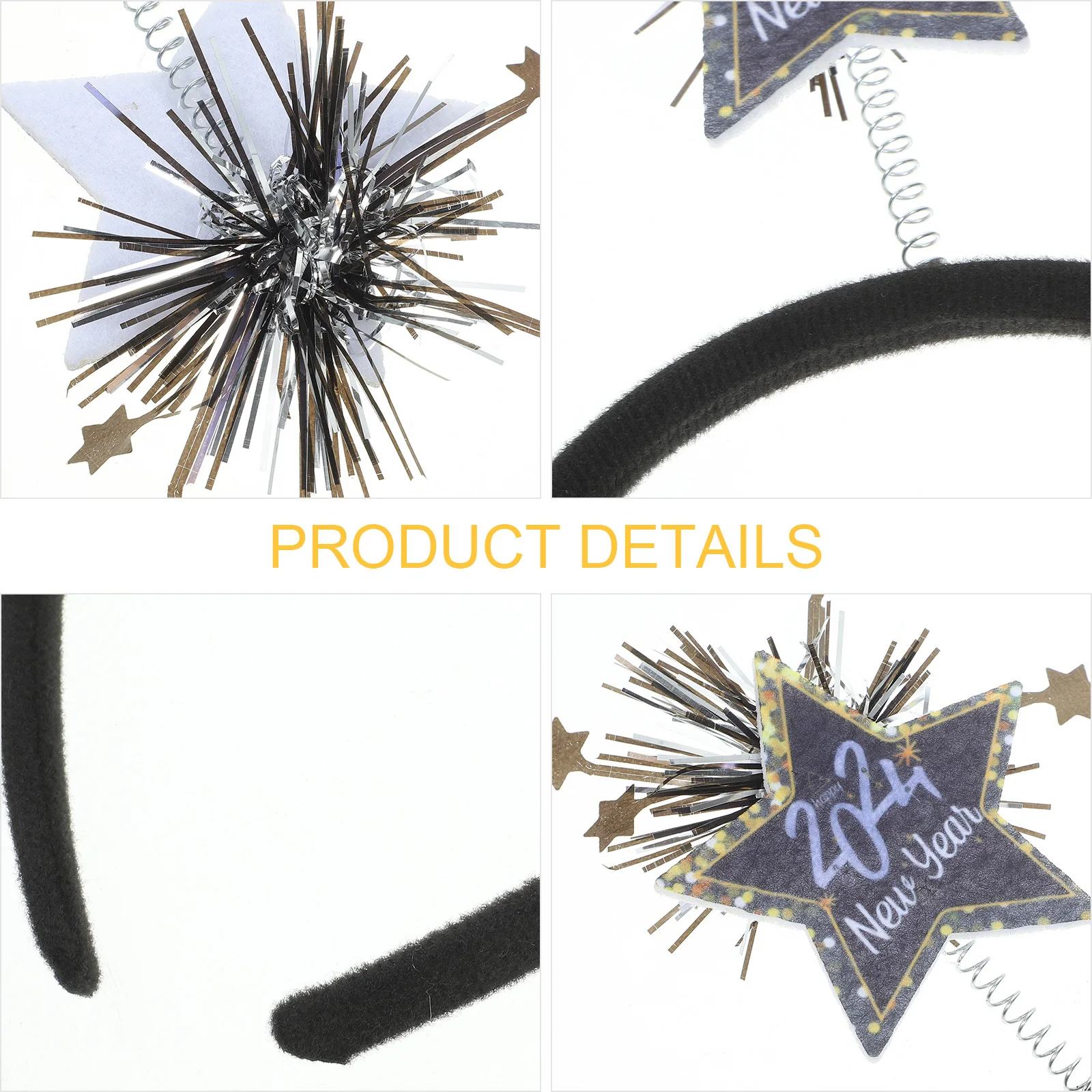 

New Year Headband Creative Holiday Hair Clasp Soft Comfortable Party Hair Accessory 2024 New Year Party Photo Props