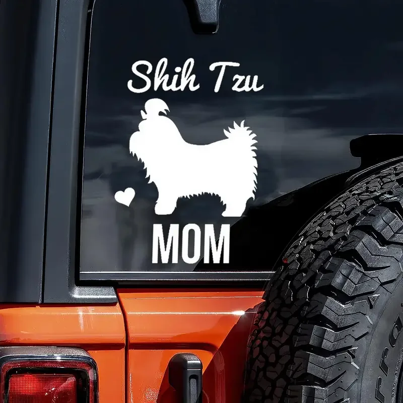 Cute Shih Tzu Dog Lover Car Stickers For Laptop Water Bottle Motorcycle Vehicle Paint Window Wall Cup Toolbox Guitar Scooter Dec