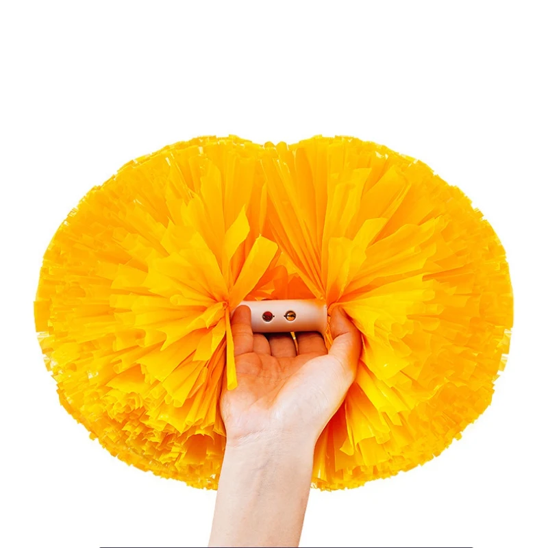 2 Pack Cheerleading Pom Poms with Baton Handle for Team Spirit Sports Dance Cheering Kids Adults for Dace Sport Competition