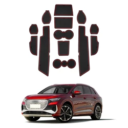 LFOTPP Door Groove Mat for Audi Q4 e-tron 2021-2025 Car Anti-slip Mat Rubber Gate Slot Pads Auto Audi Q4 e-tron Accessories 2024