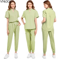 High quality soft elastic fabric Medical scrub sets blouse and pants Beauty salons Dental hospitals Nurse Vet working clothes