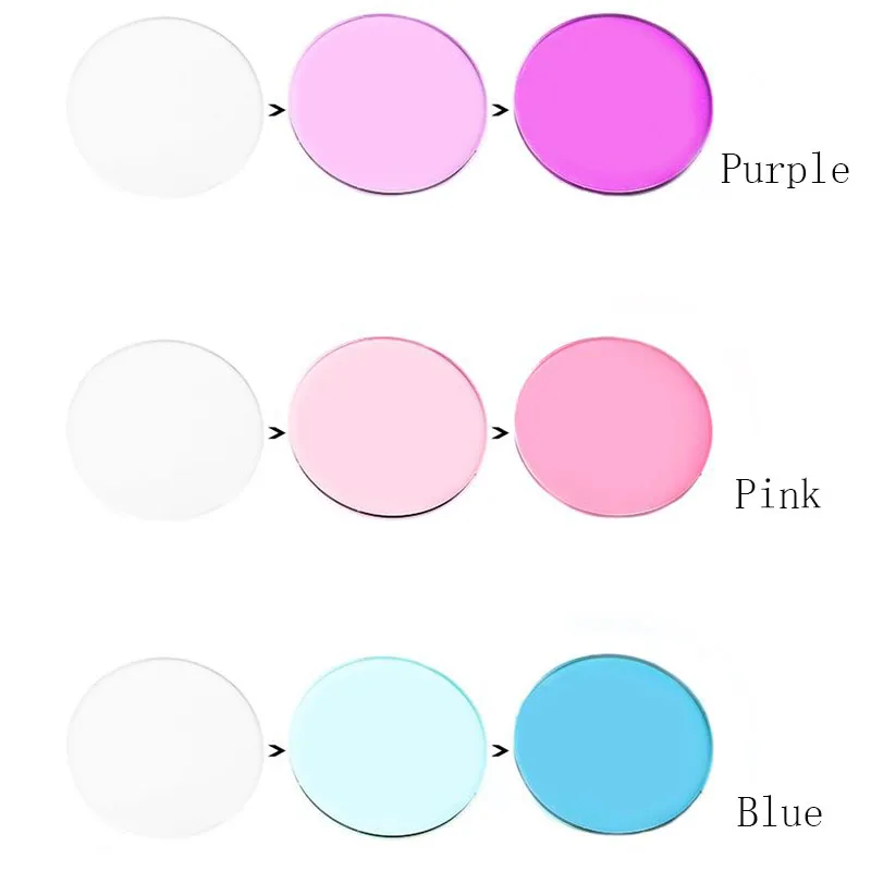 

TGCYEYO Photochromic Sun Color Glasses Optical Lenses Myopia Sunglasses Single Vision Lens Pink Purple Blue Chameleon