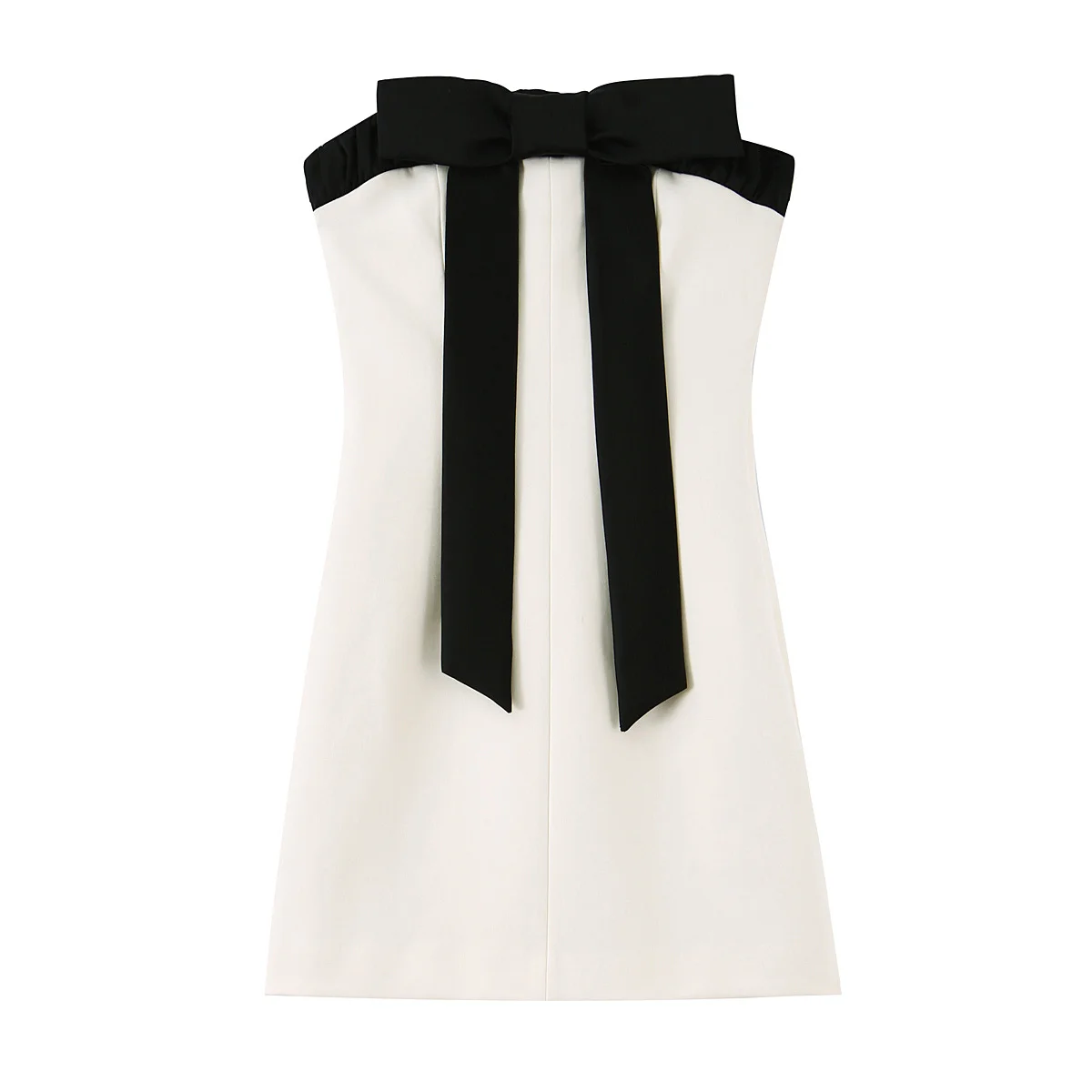 DiYiG امرأة 2025 شتاء جديد موضة القوس زخرفة فستان بدون حمالات أنيق عارية الذراعين سليم صالح كل مباراة الجانب سستة تنورة صغيرة Mujer #1