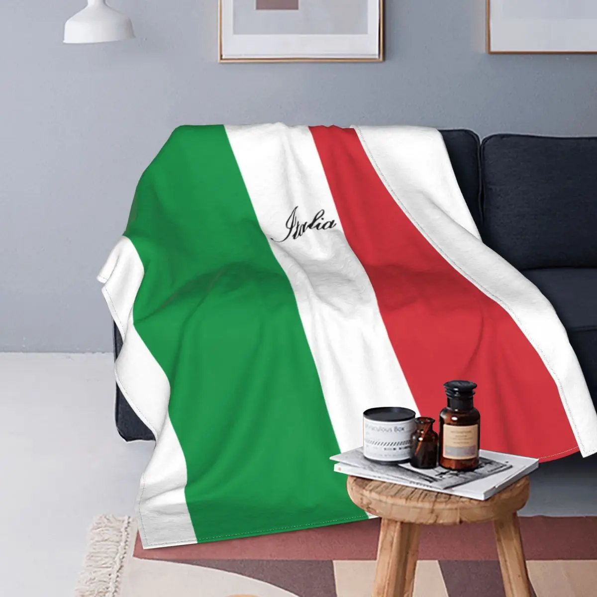 Italian Flag Of Italy Italia Flannel Throw Blankets Blanket for Sofa Couch Lightweight Bedspread