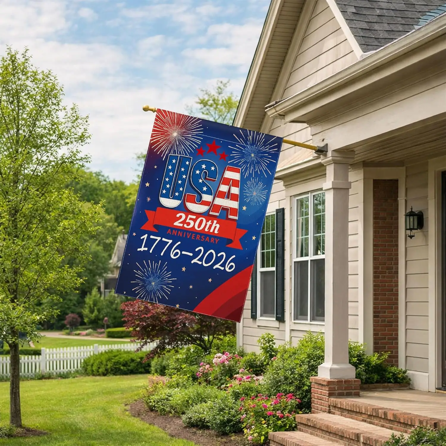 250 Anniversary USA Garden Flag, 250th Anniversary America Flag 1776-2026 Commemorative Patriotic 250 Year Banner 4th of Jul YYQ