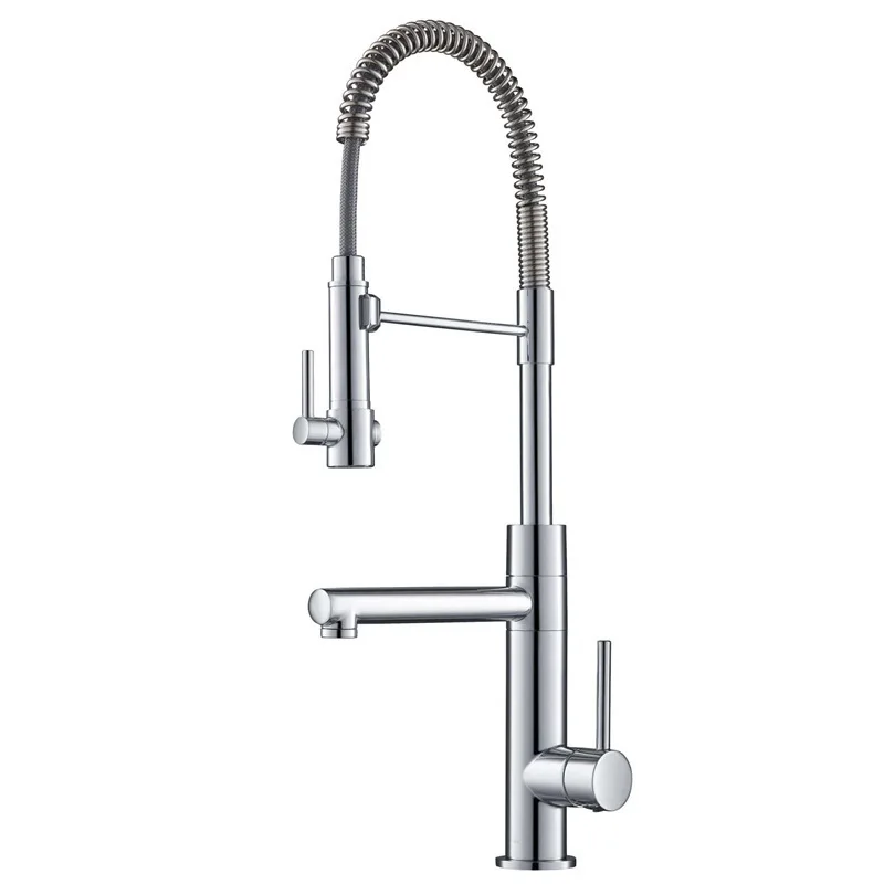 

Kitchen stainless steel faucet double water hot and cold rotatable