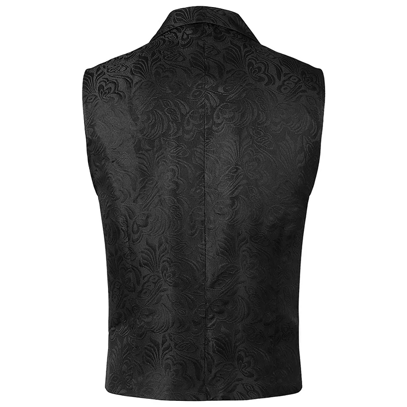 Men Hamilton Sleeveless Renaissance Waistcoat Vintage Gothic Tudor King Tuxedo Punk Top Suit Jacquard Vest Halloween Costume