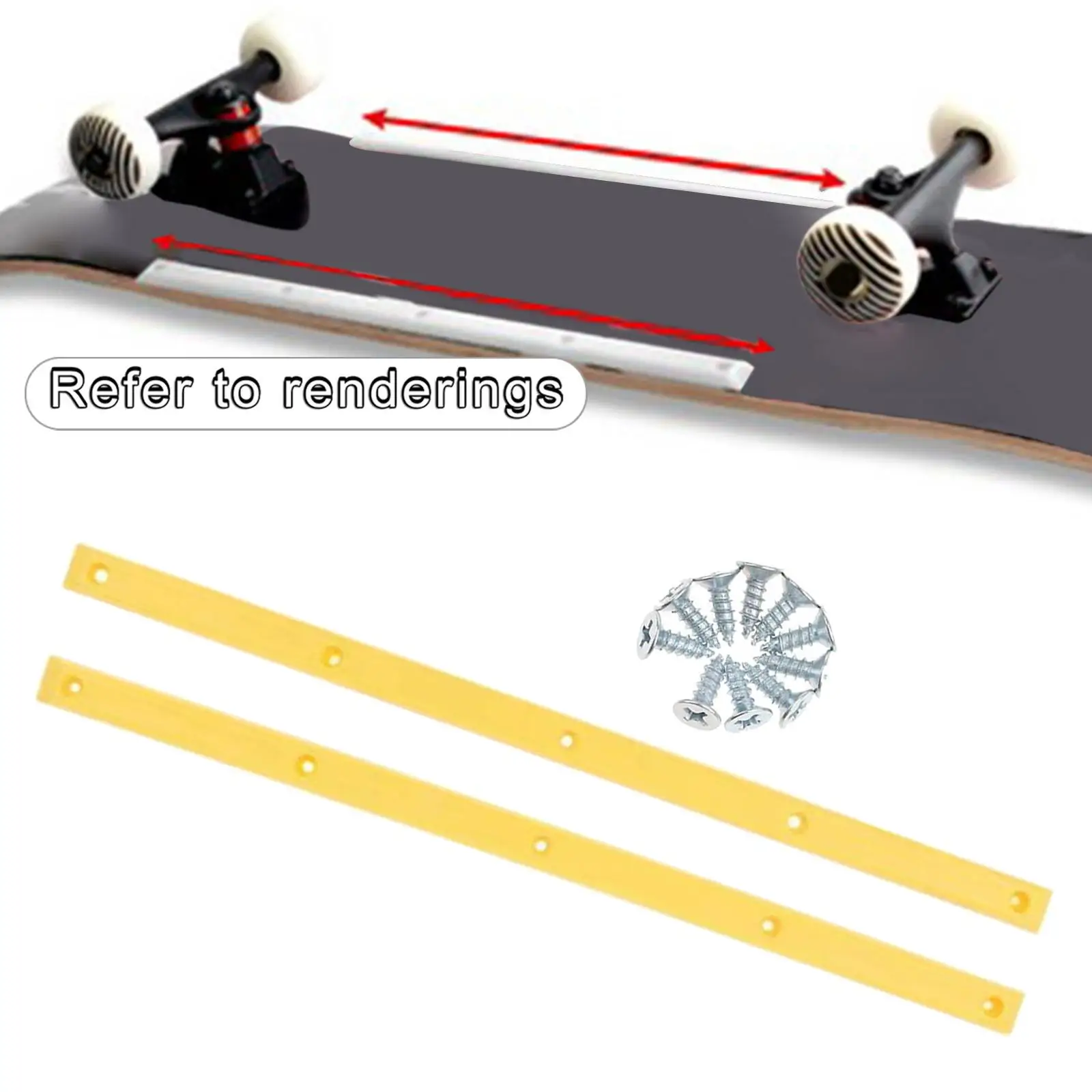 1 pasang rel Skateboard Longboard dengan sekrup pemasangan Outdoor